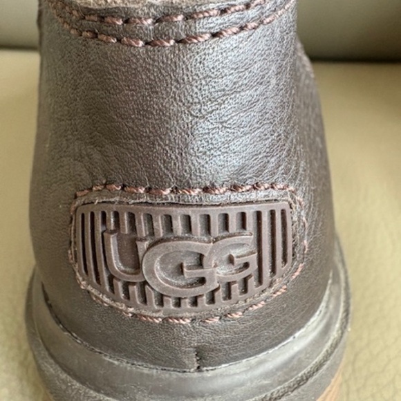 UGG Australia sz US 10 (UK 8, EU 41) Women's premium leather Chelsea boots brown - Picture 10 of 16